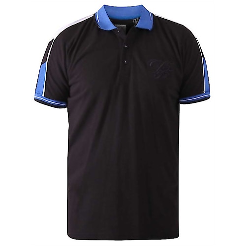 D555 Pimlico Couture Cut And Sew Polo Shirt Black